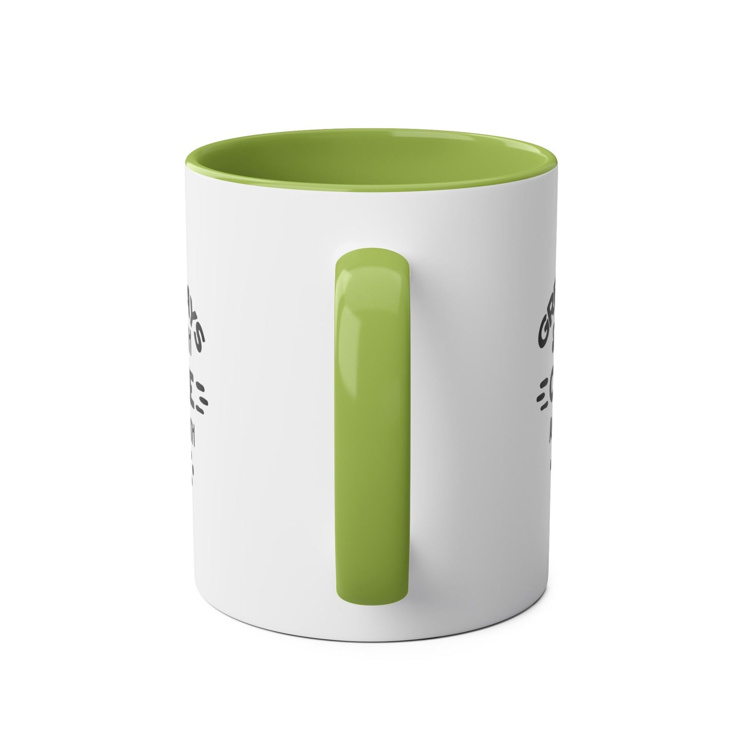 Two-Tone Coffee Mug, 11oz - Great days start with coffee and end with wine