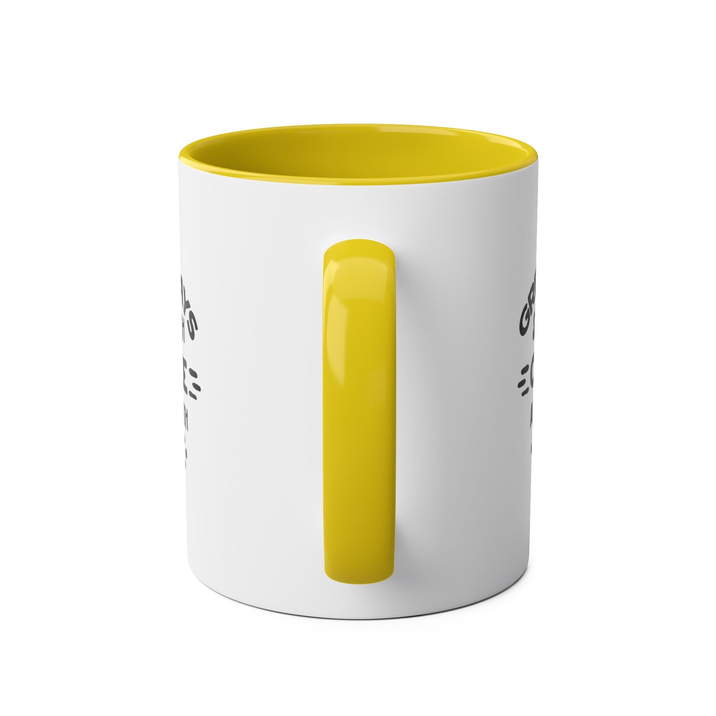 Two-Tone Coffee Mug, 11oz - Great days start with coffee and end with wine