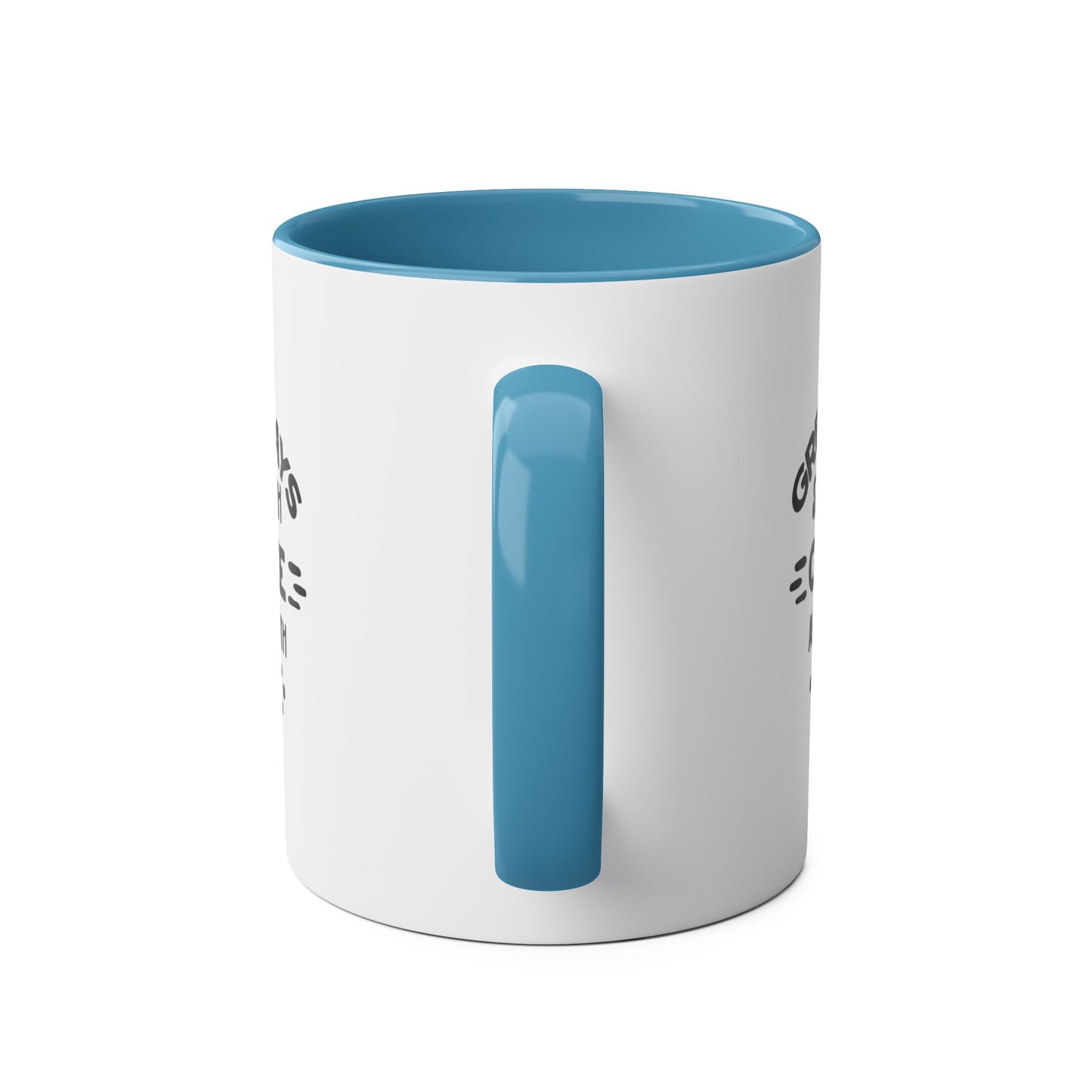 Two-Tone Coffee Mug, 11oz - Great days start with coffee and end with wine