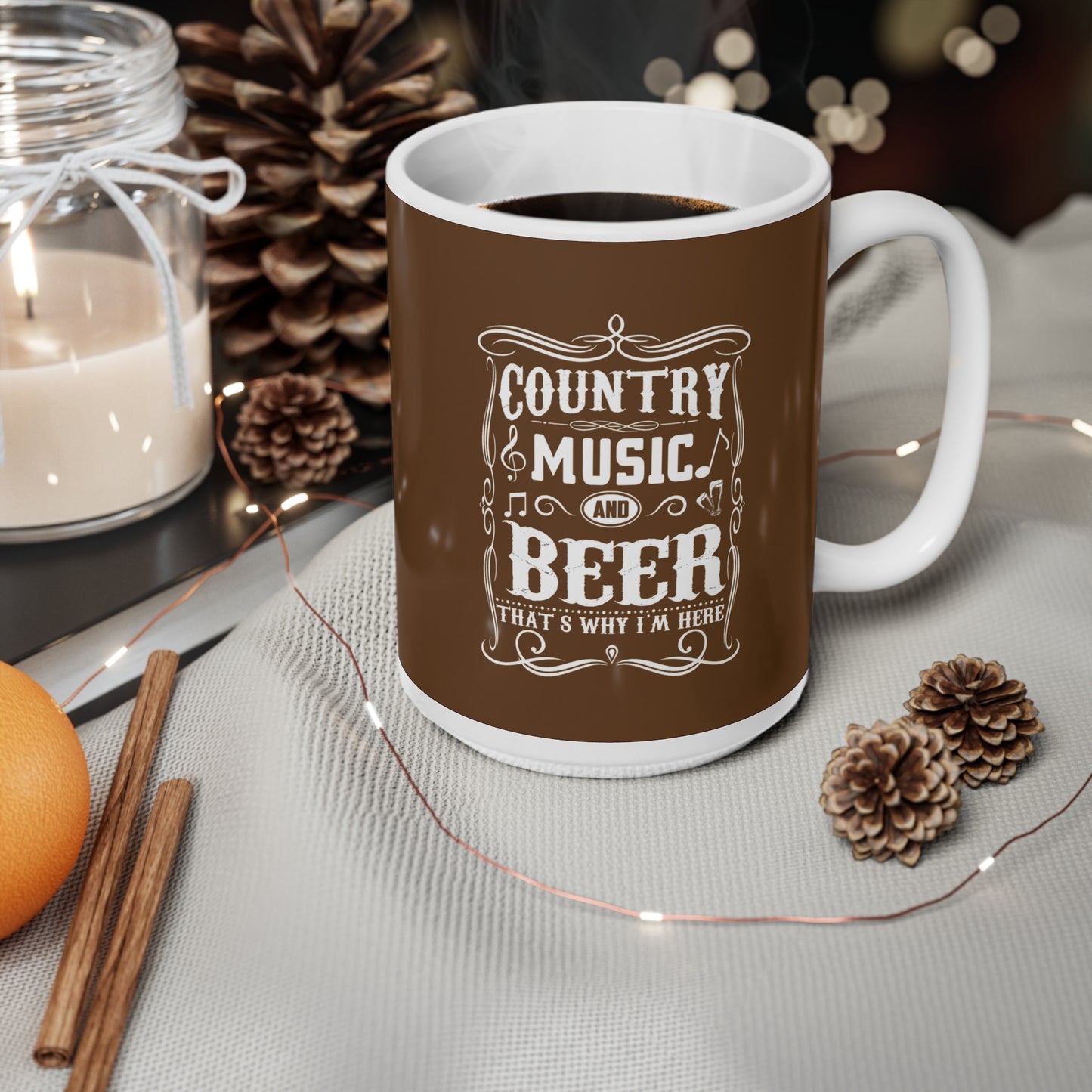 Ceramic Coffee Mug - Country Music and Beer