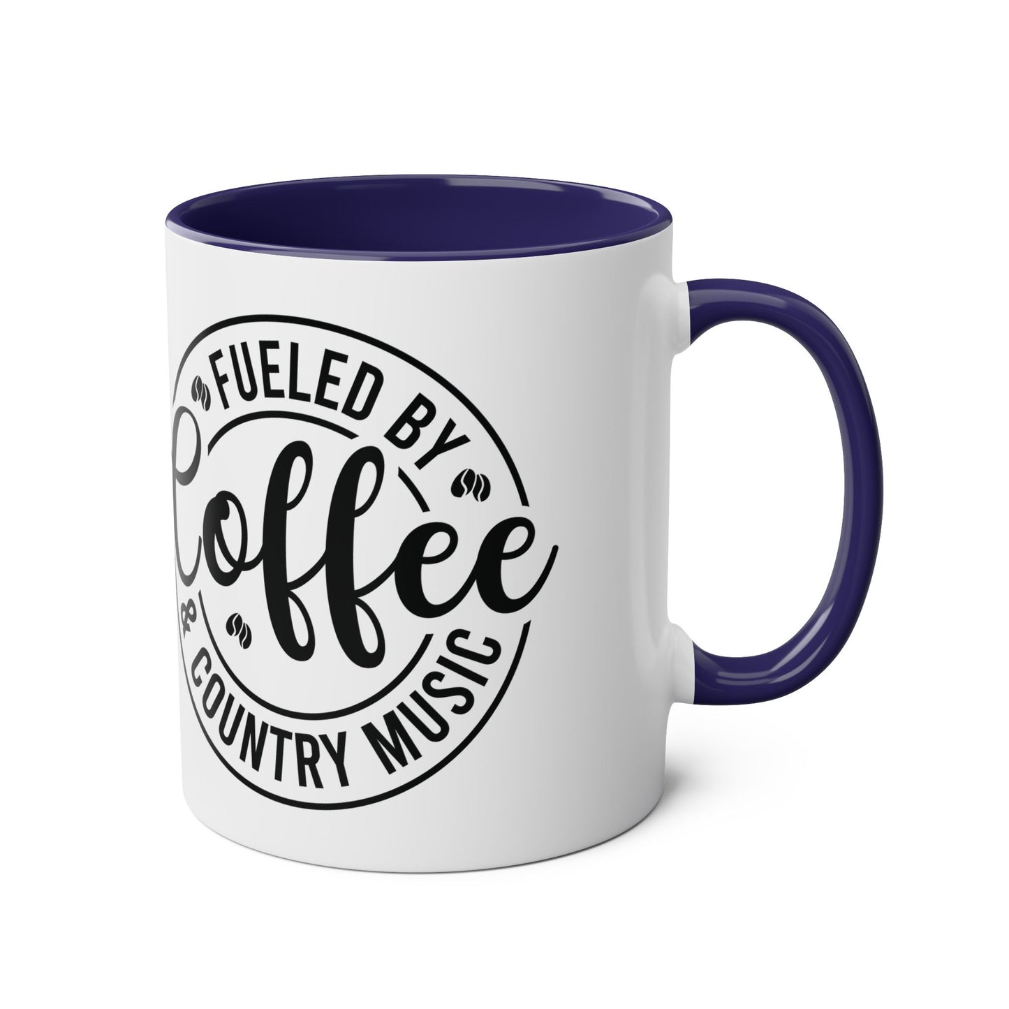 Two-Tone Coffee Mug - Fueled by Coffee and Country Music