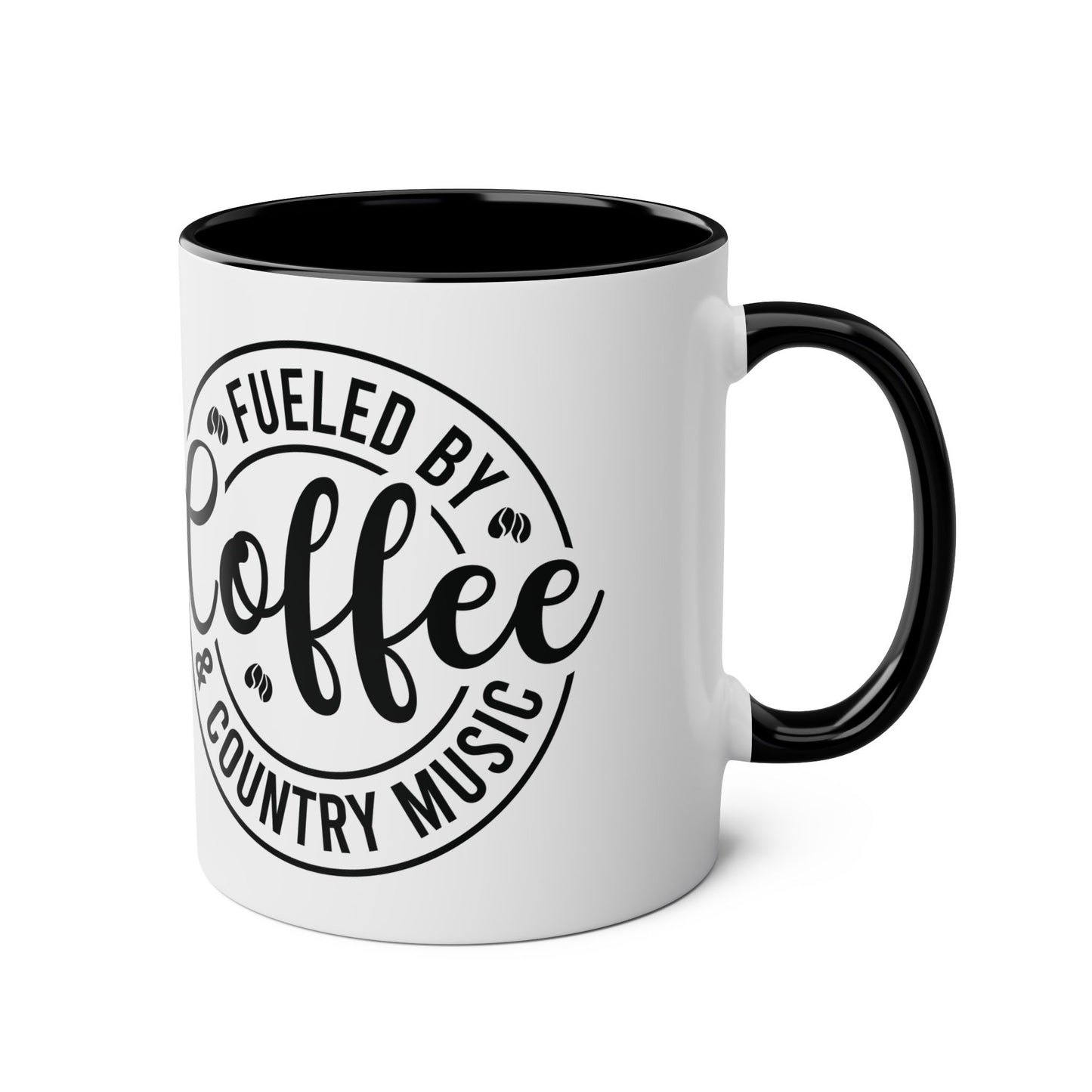 Two-Tone Coffee Mug - Fueled by Coffee and Country Music