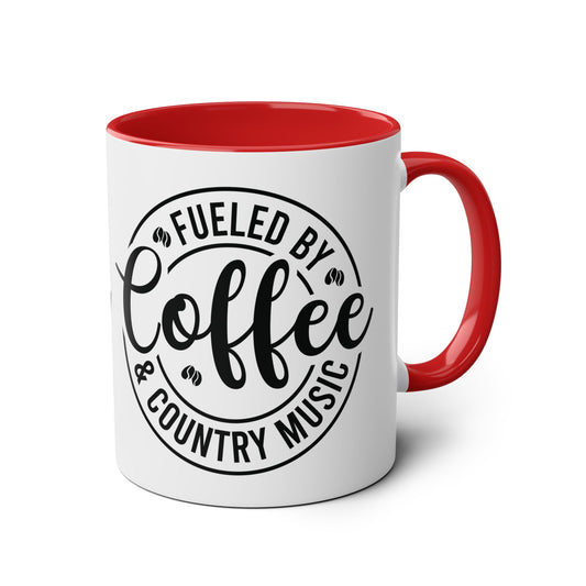 Two-Tone Coffee Mug - Fueled by Coffee and Country Music