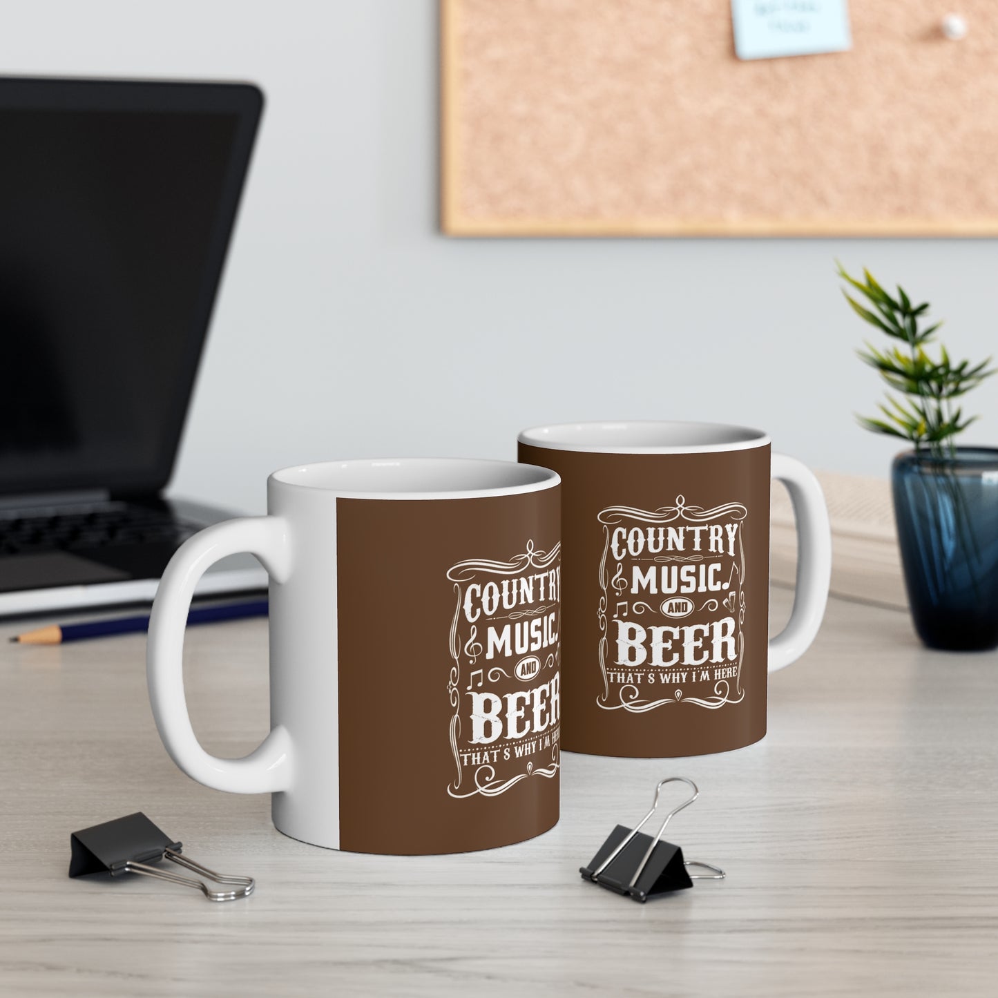Ceramic Coffee Mug - Country Music and Beer
