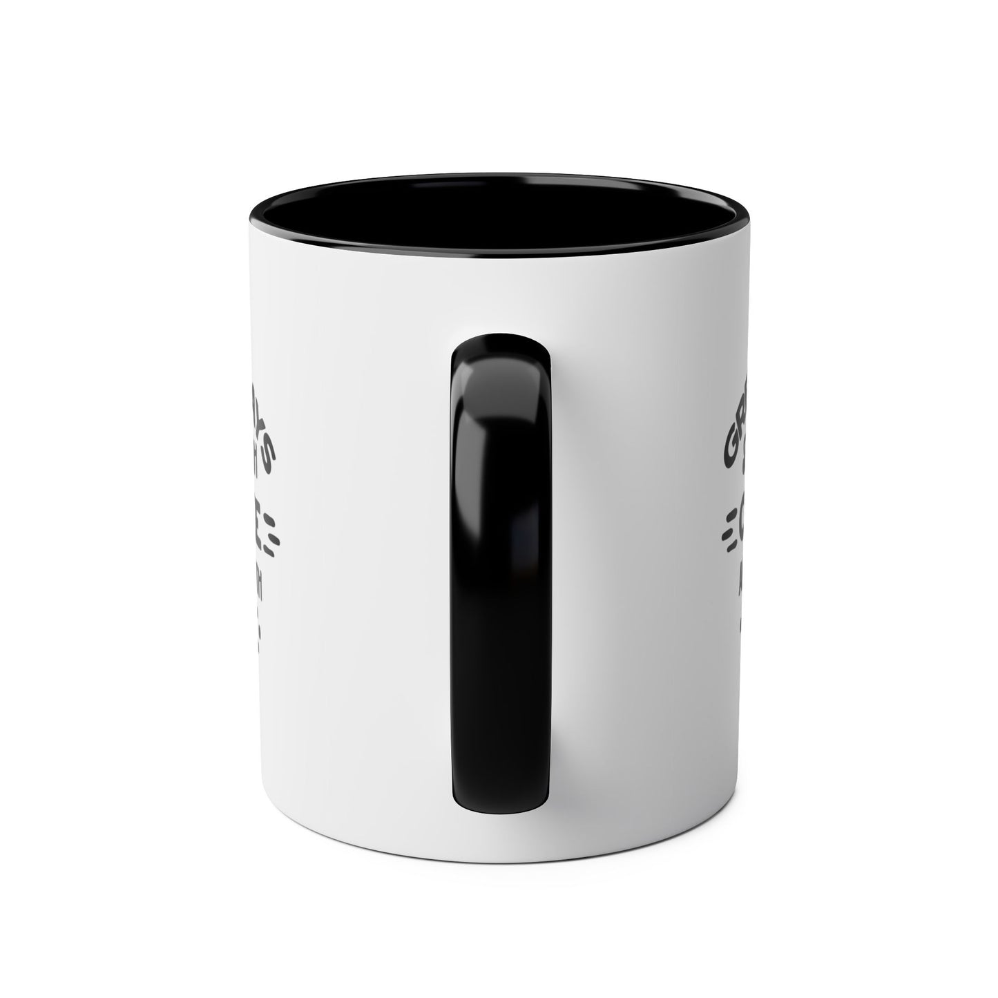 Two-Tone Coffee Mug, 11oz - Great days start with coffee and end with wine