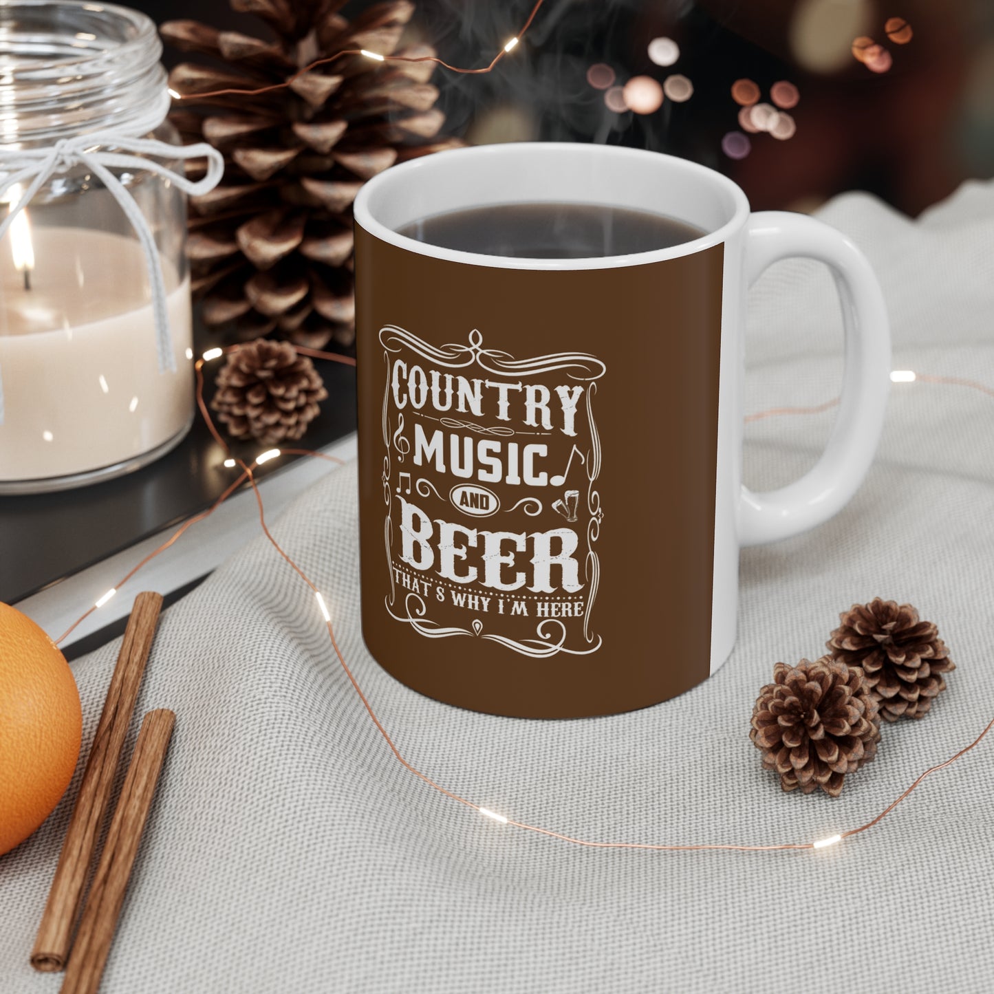 Ceramic Coffee Mug - Country Music and Beer