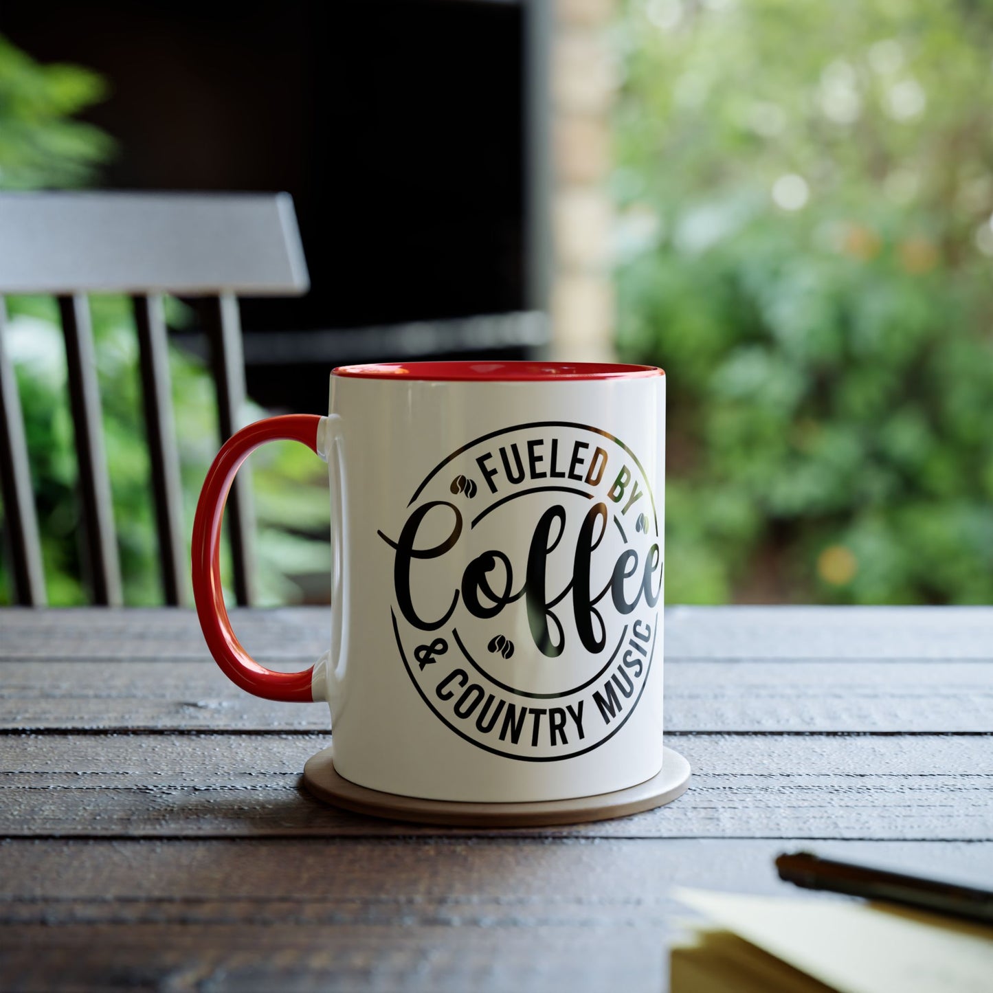 Two-Tone Coffee Mug - Fueled by Coffee and Country Music