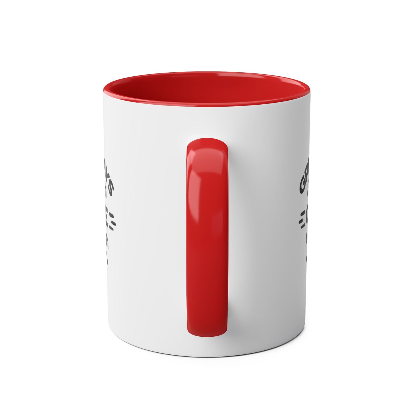Two-Tone Coffee Mug, 11oz - Great days start with coffee and end with wine