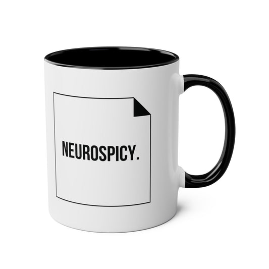 Two-Tone Coffee Mug - Neurospicy, 11oz