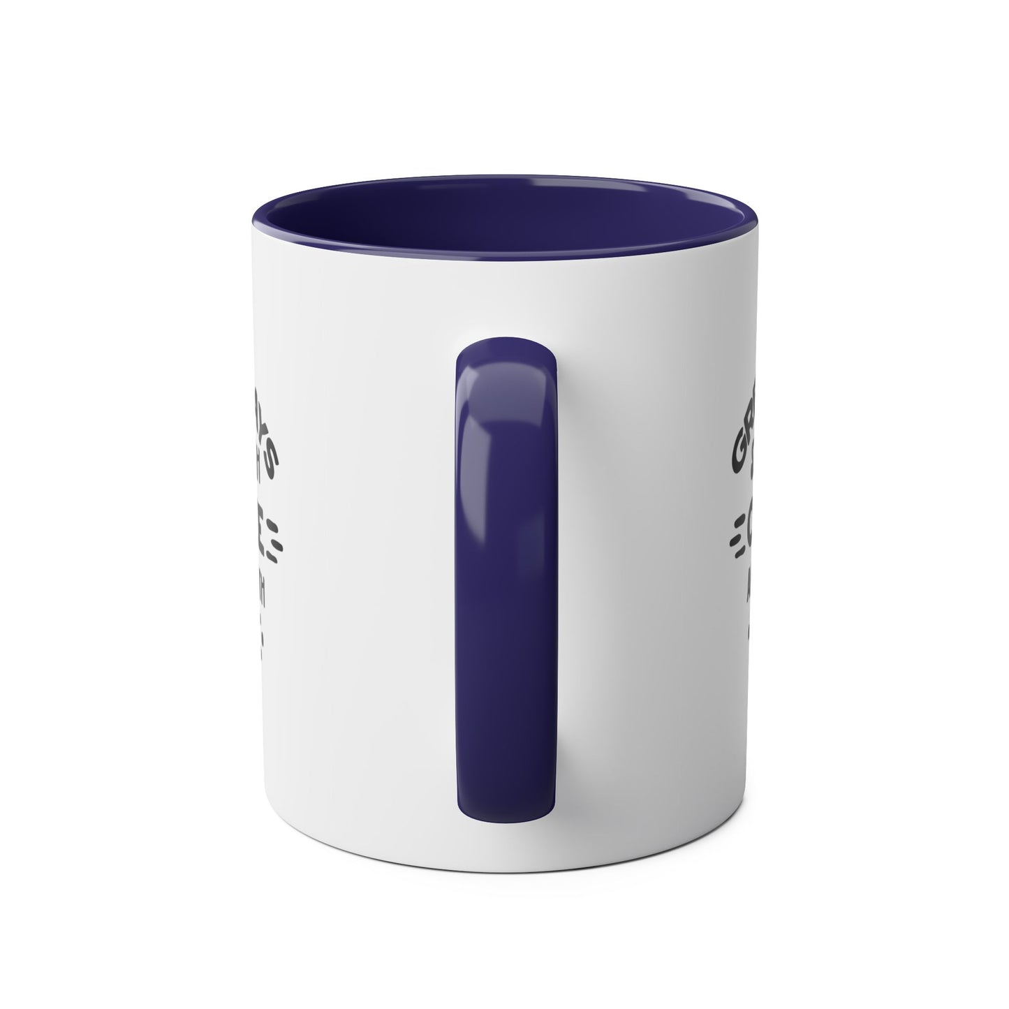Two-Tone Coffee Mug, 11oz - Great days start with coffee and end with wine